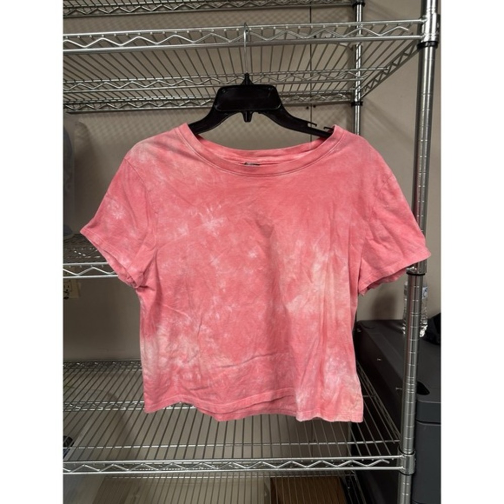 Pink Tie Dye Wild Fable Tshirt Size Large‎ Women's Target Short Sleeved Crop